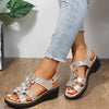 Orthopedische Dames Sandalen met Verstelbare Bandjes en Bloemenpatroon