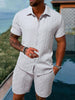 Herenset Zomer Overhemd en Shorts Casual Look