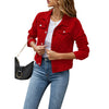 Dames Jeansjack – Regular Fit Spijkerjack met Knoopsluiting en Lange Mouwen