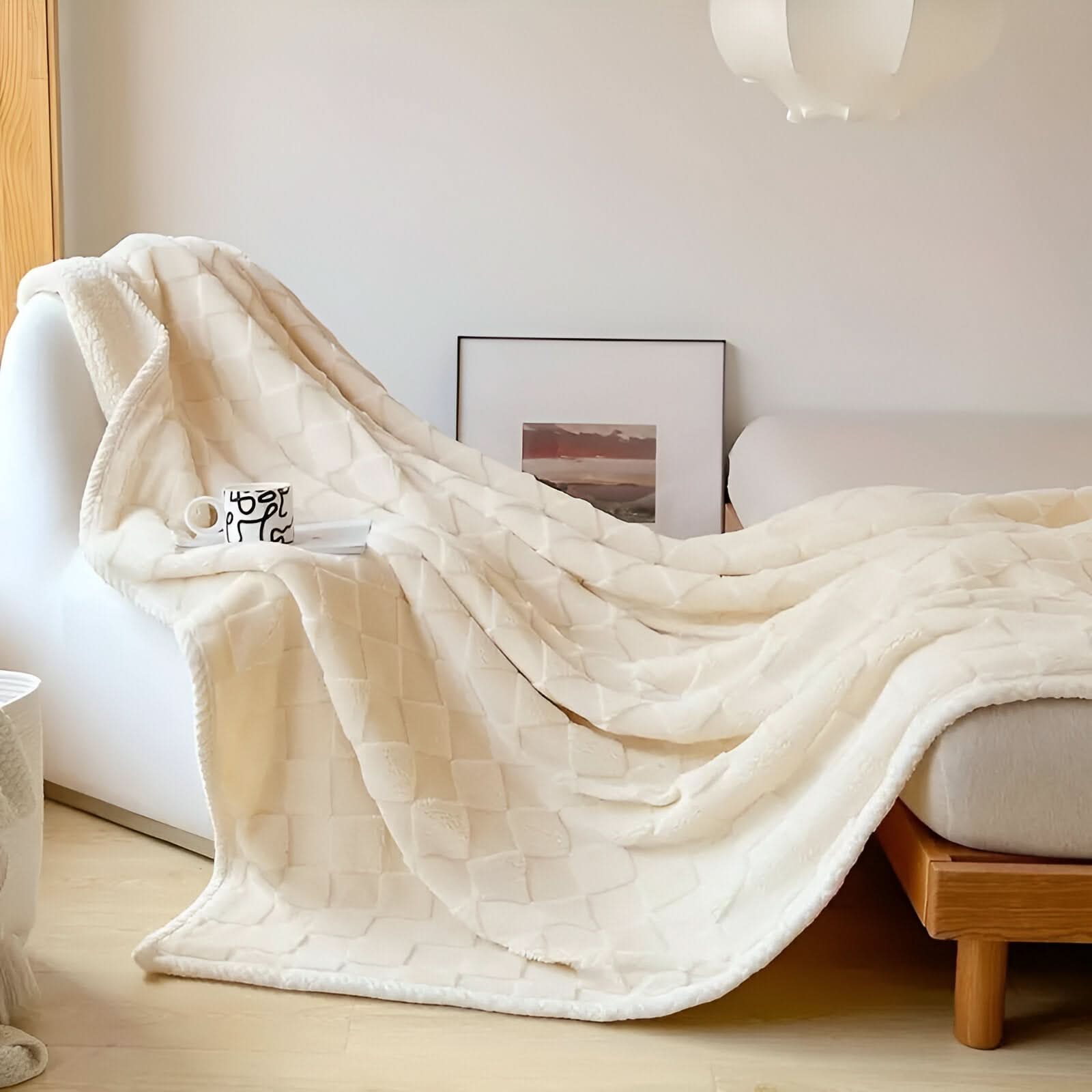 Dubbelzijdige Pluche Woondeken – Zachte & Warme Deken voor Bed & Bank