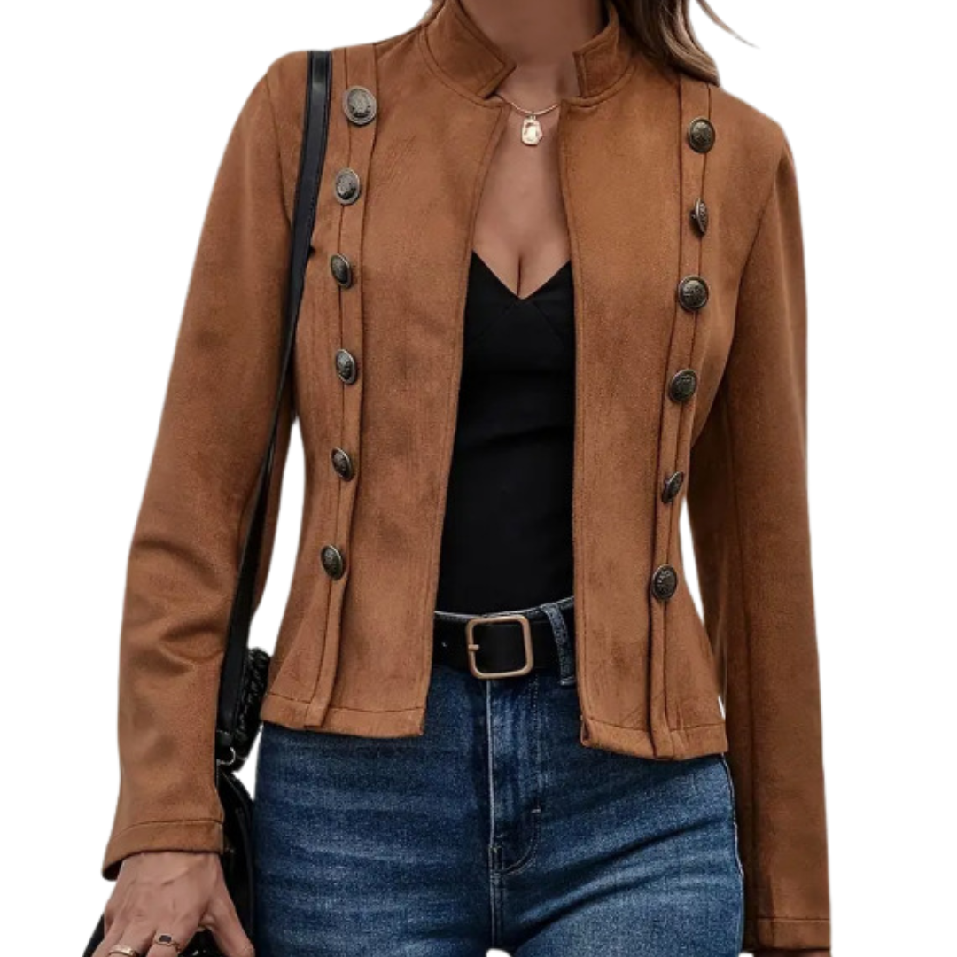 Stijlvolle Damesmantel in Wildlederlook met Comfort-mezamstore.nl