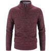 Warm herenvest met halve rits en halfhoge col