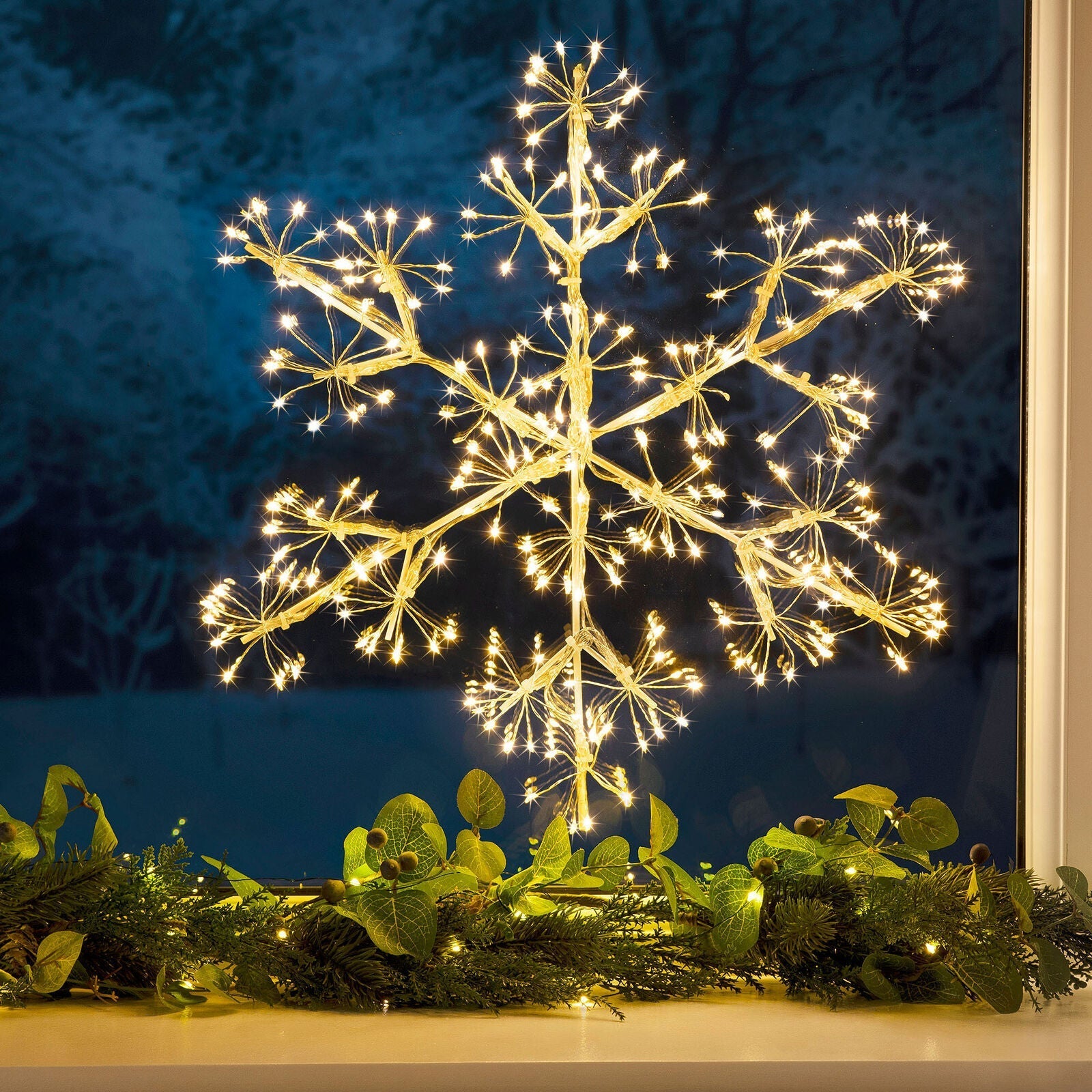 LED Sneeuwvlok Lichtdecoratie – Warme Kerstsfeer voor Binnen