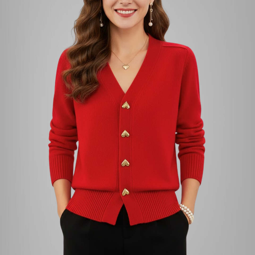 Dames Gebreid Vest met Knopen – Klassieke Cardigan