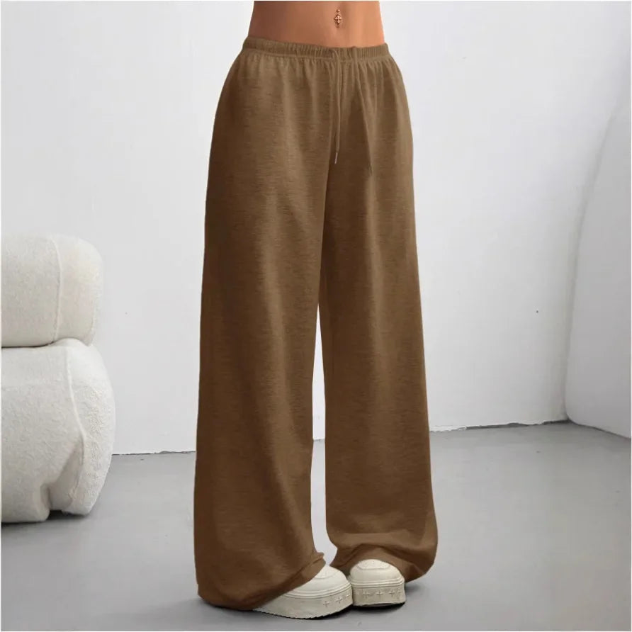 Dames Loungebroek – Comfortabele Broek met Wijde Pijpen en Elastische Taille