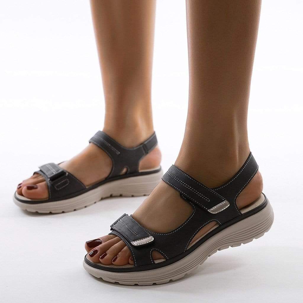 Dames Orthopedische Sandalen Leren Soft Sole Verstelbare Bandjes