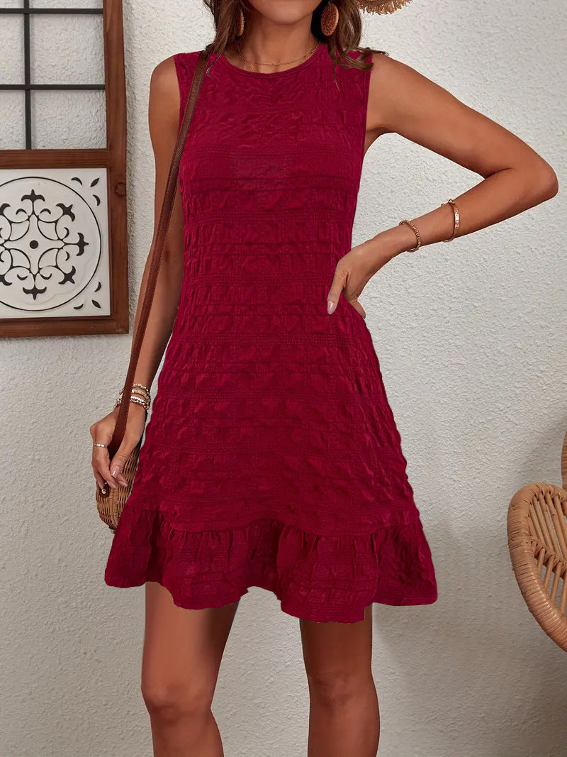 Zomerjurk Mouwloos Ruches Luchtig Model Dames Casual Fit