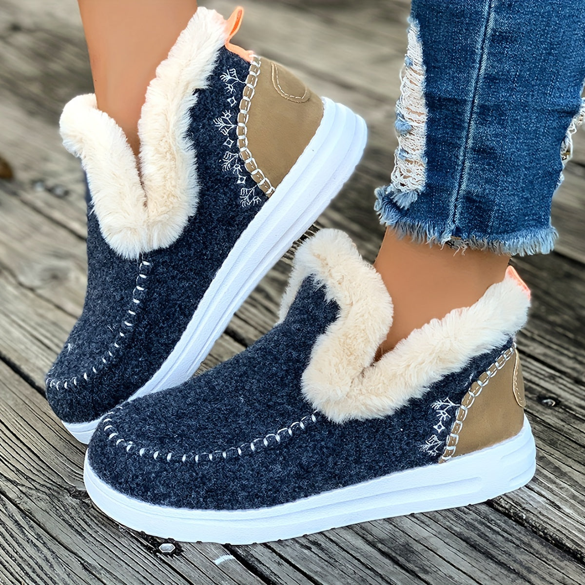 Warme Damespantoffels met Antislip en Pluche Voering