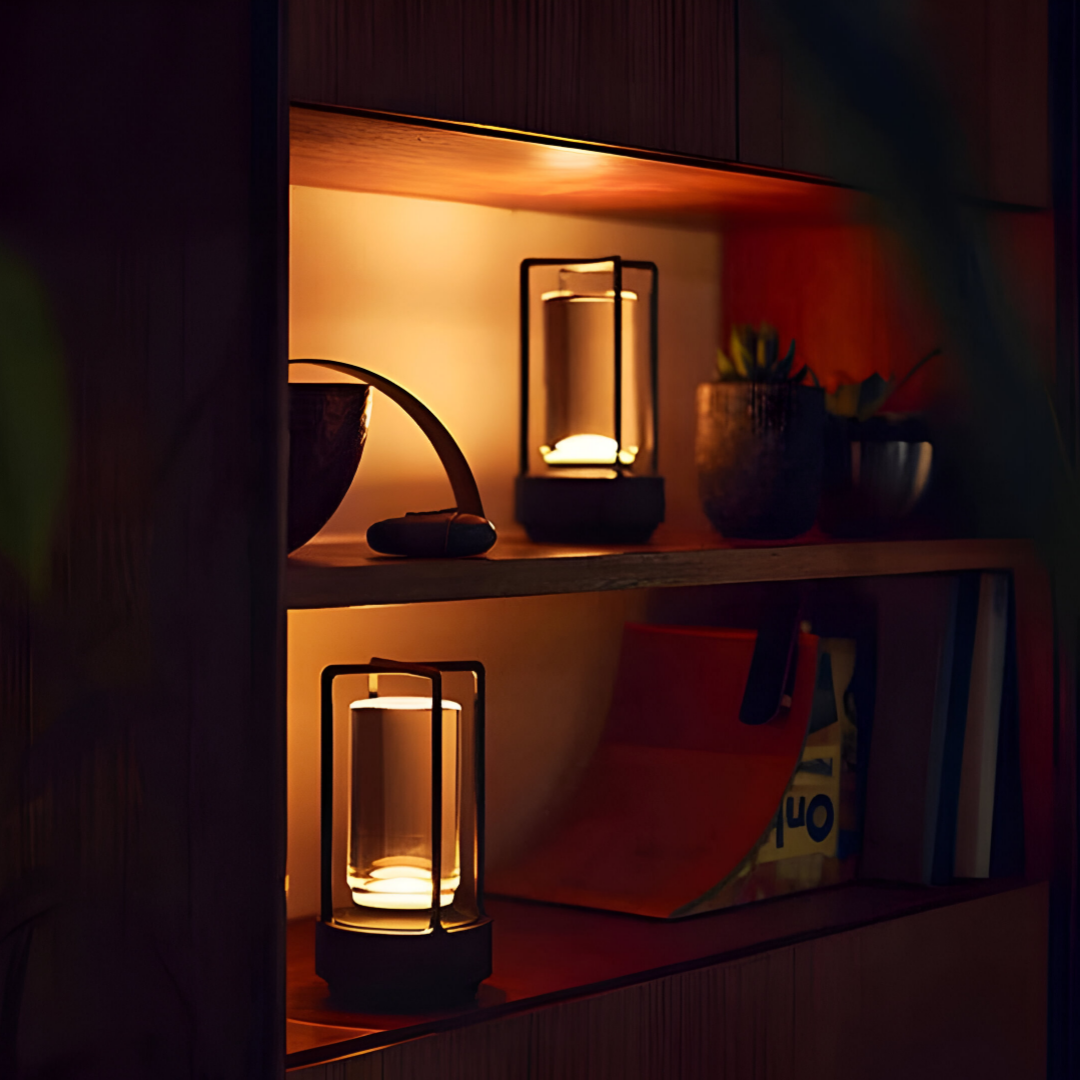 Moderne sfeerlamp – Elegante cilindervormige tafellamp met warm licht