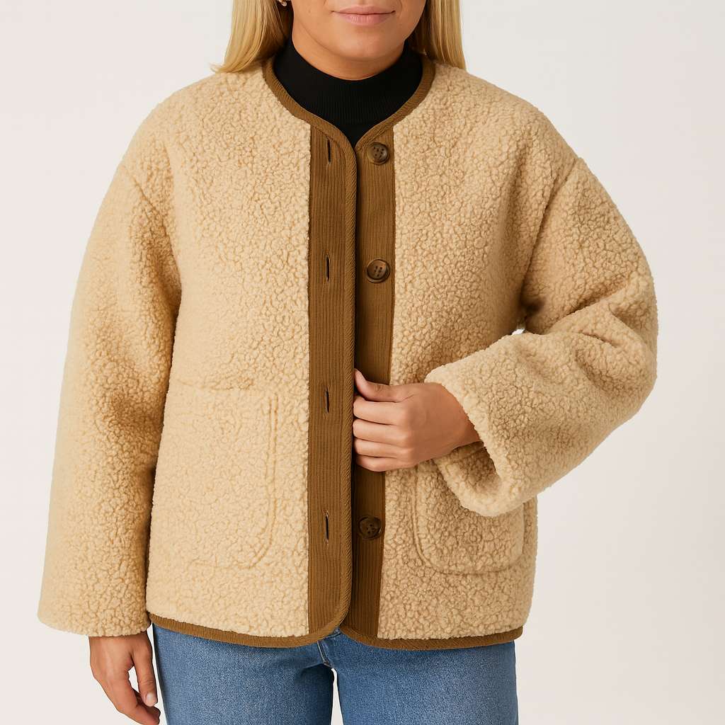 Dames Fleece Jas met Knoopsluiting Herfst Winter