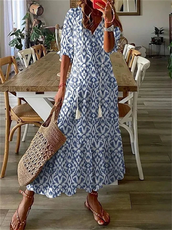 Maxi Jurk Dames Luchtige Pasvorm Elegante Casual Look Dames
