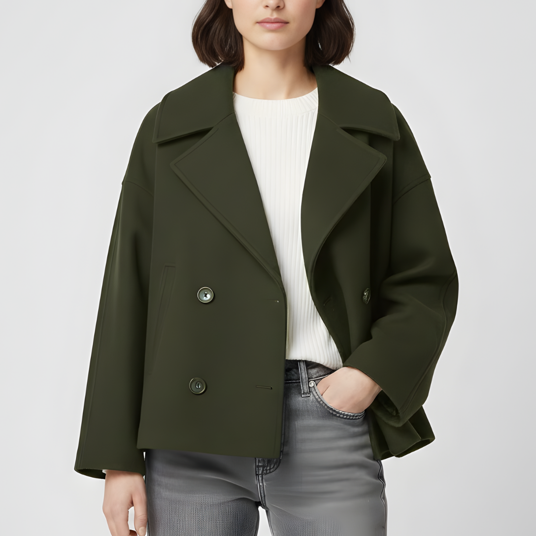 Korte Dames Blazer Dubbelrij – Elegant & Tijdloos