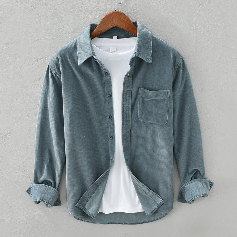 Retro Corduroy Overhemd voor Heren - Tijdloze Elegantie