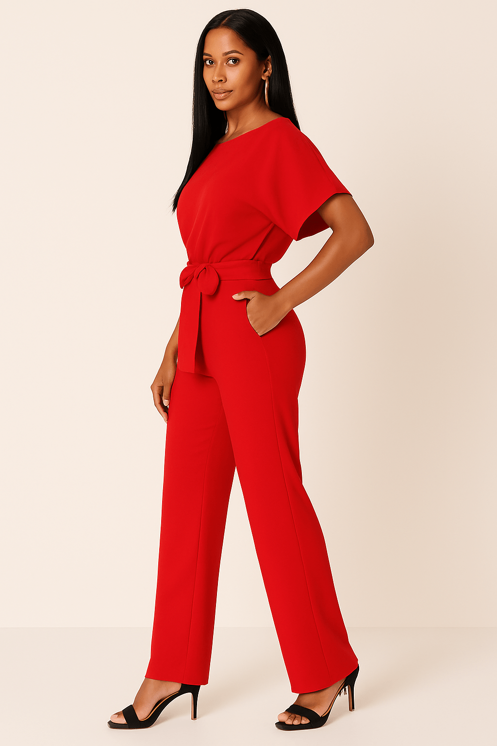 Jumpsuit met Verstelbare Tailleband en Elegante Pasvorm
