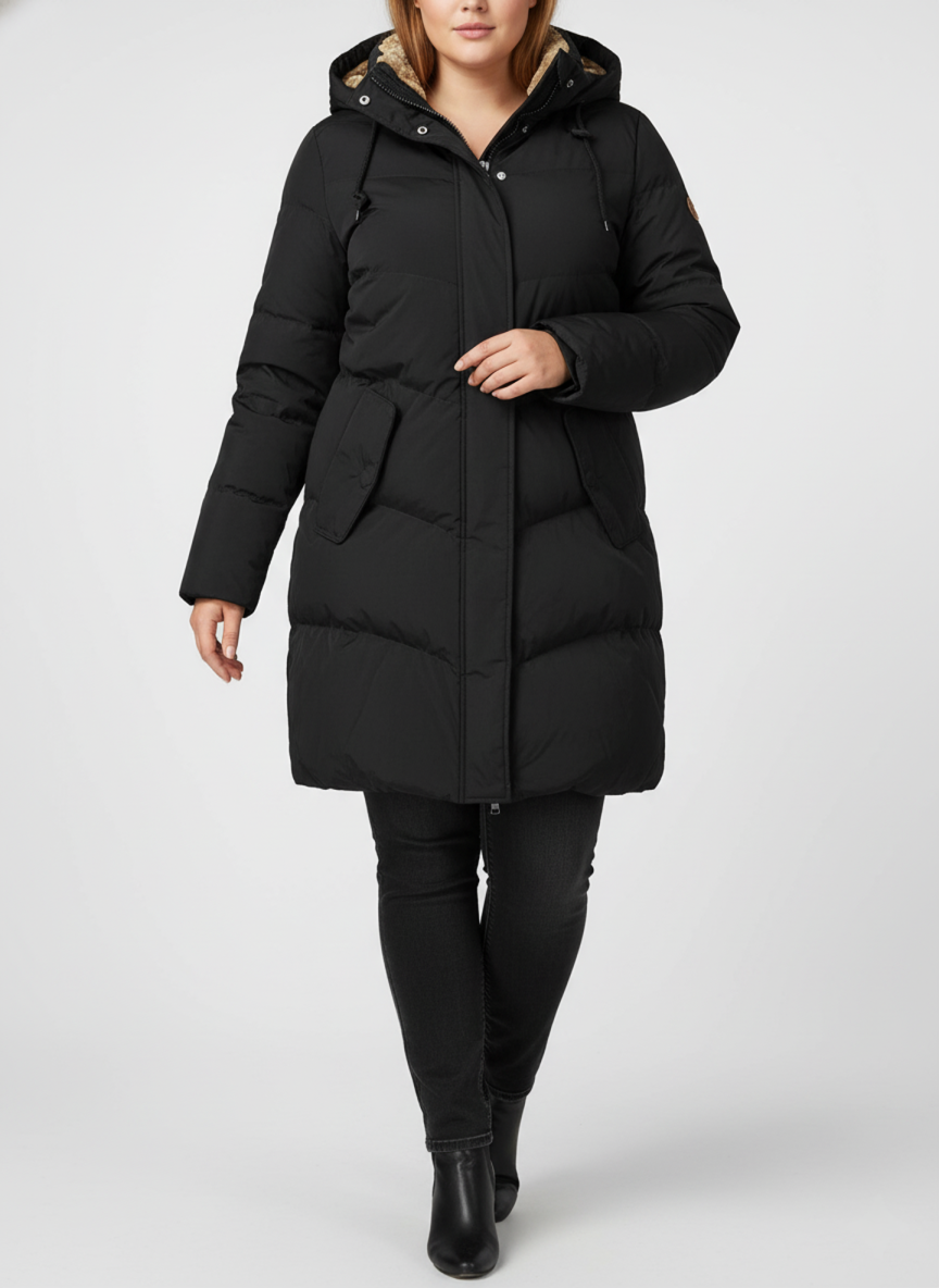 Lange Gewatteerde Dames Winterjas met Capuchon – Warm & Stijlvol