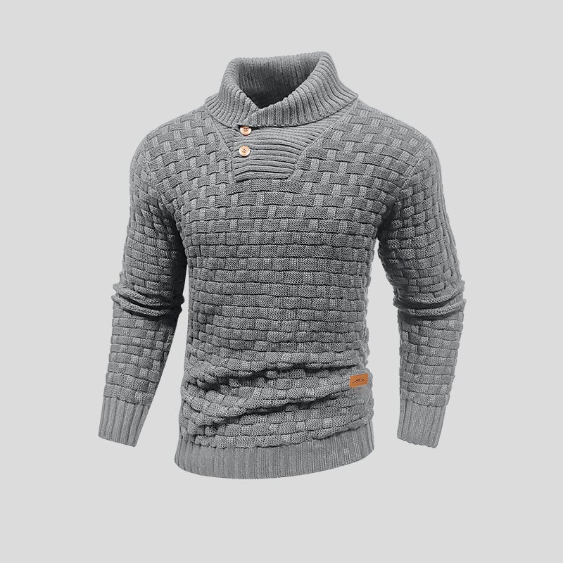 Heren Gebreide Trui – Warme Pullover met Kraag en Klassiek Design