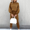 Dames huispak zacht 2-delig coltrui met hoge taille broek loungewear