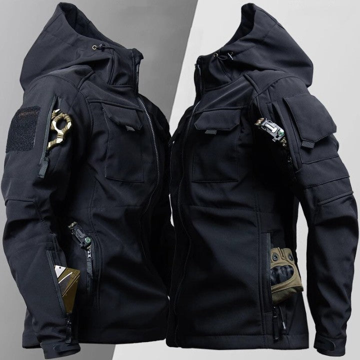 Heren Tactical Jas – Outdoor Hooded Jacket met Meerdere Zakken
