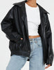 Luxe Oversized Leren Zomerjas voor Dames