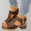 Orthopedische Leren Dames Sandalen met Verstelbare Bandjes
