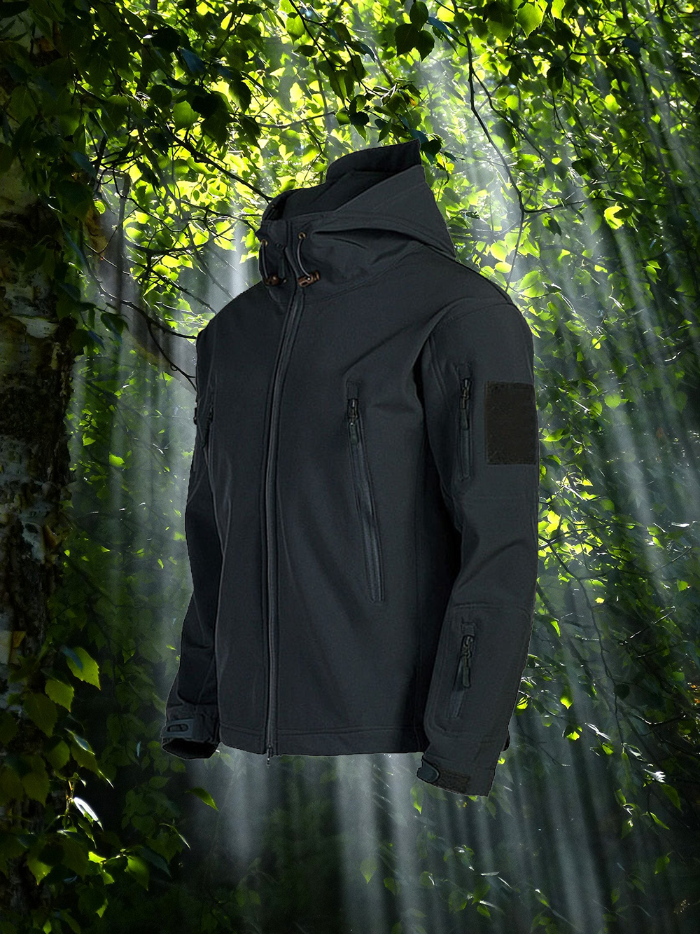 Heren Outdoor Softshell Jas – Tactisch Ontwerp met Capuchon
