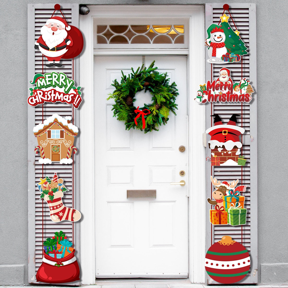 Kerst Deurstickers Set – Grote Christmas Raamstickers Decoratie