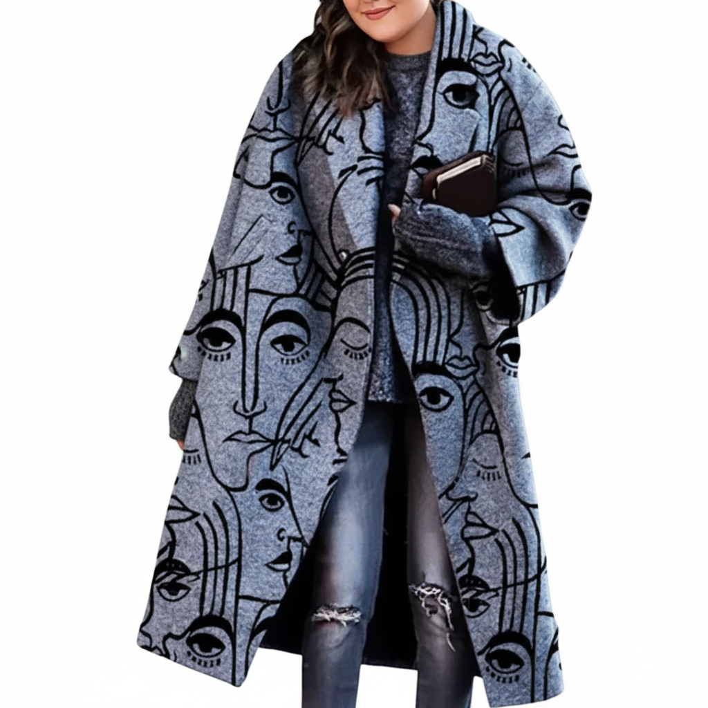 Lange Dames Wintermantel – Warme Oversized Jas in Diverse Prints