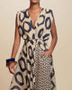 Mouwloze Tweedelige Set met Print en Hoge Taille