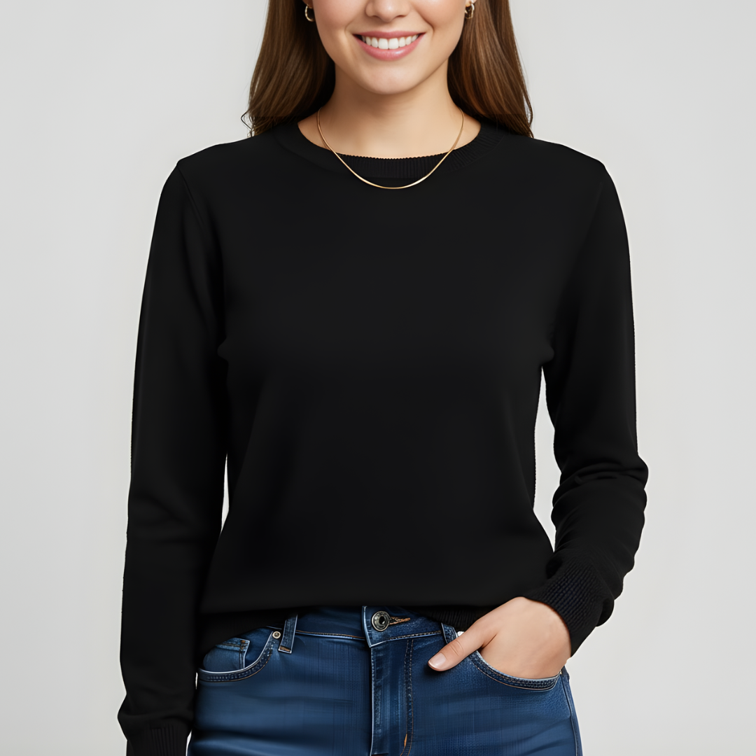 Dames Trui Ronde Hals – Wolmix & Tijdloos Design