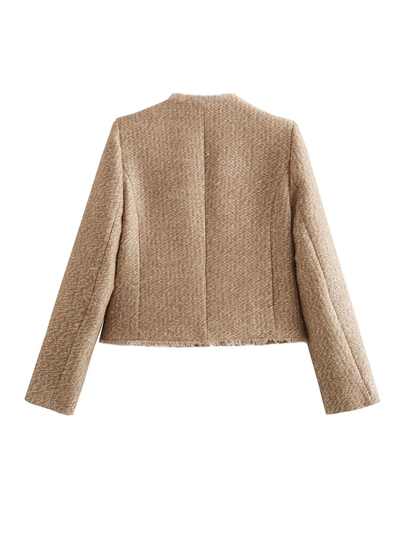 Tweed Blazer met Vintage-Chic en Stijlvolle Pasvorm
