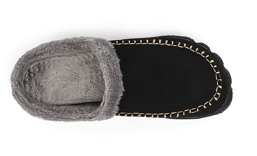Warme heren pantoffels met pluche voering en antislip zool