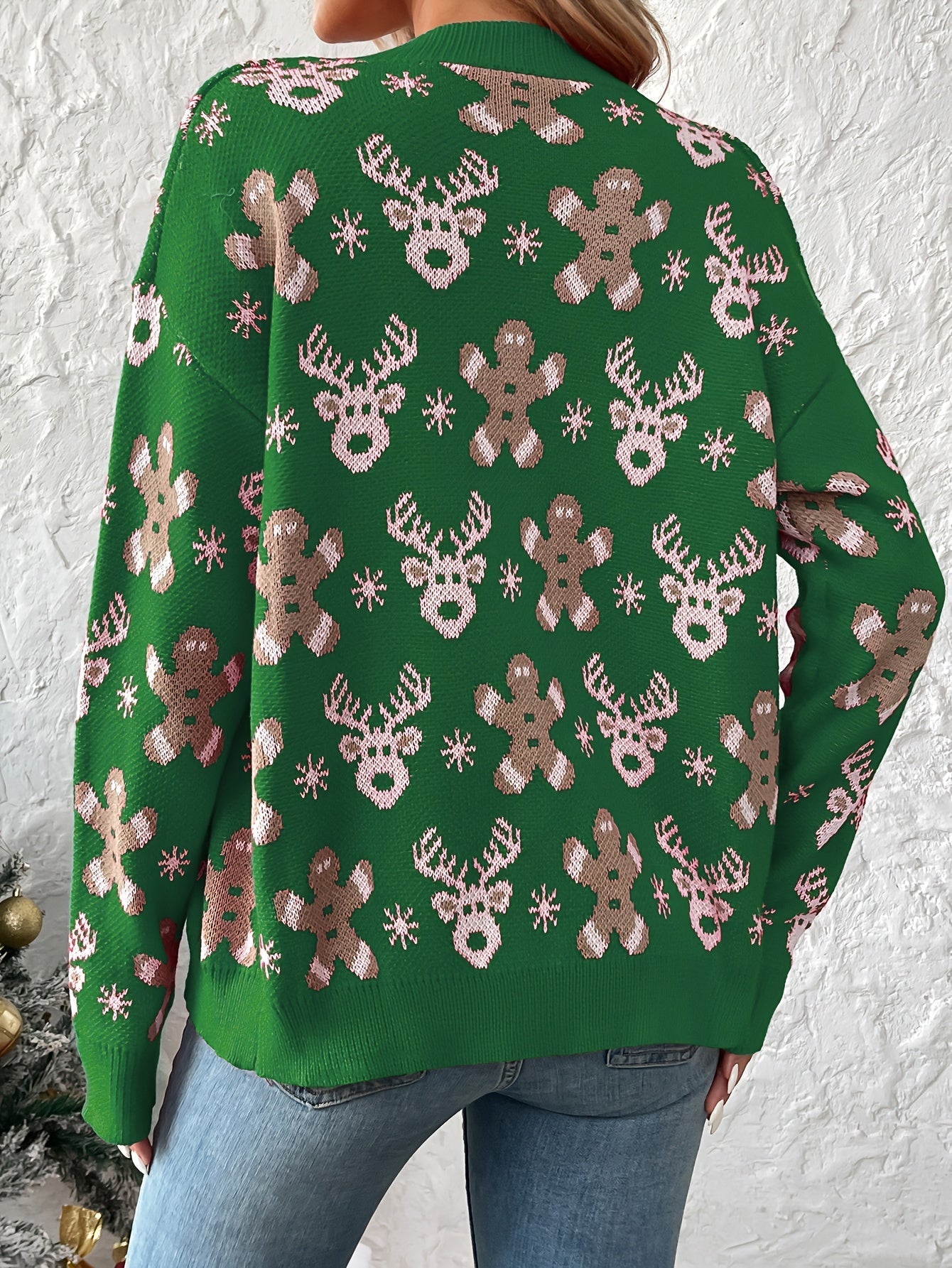 Kerst Cardigan voor Dames – Gebreid Vest met Winterse Print