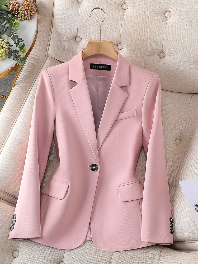 Elegante Getailleerde Dames Blazer met Enkele Knoopsluiting – Zakelijk en Formeel
