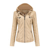 Elegante Leren Damesjas met Dubbele Rits en Capuchon