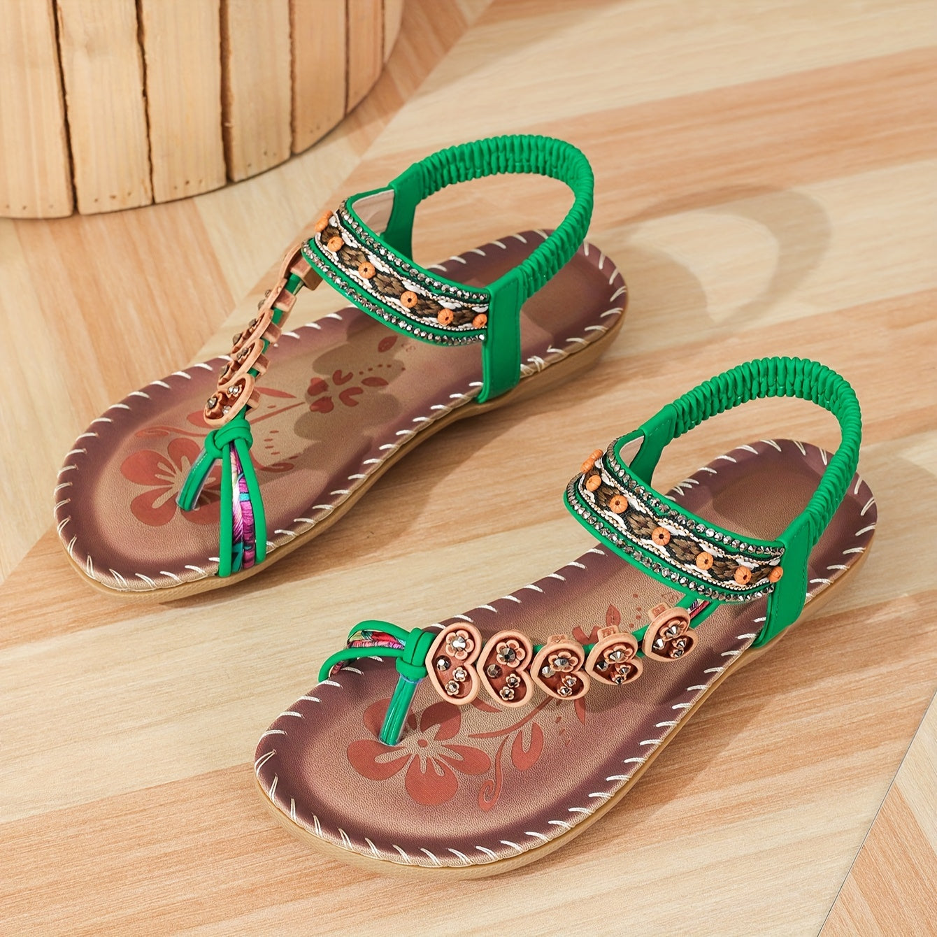 Orthopedische Dames Sandalen met Kralen en Verstelbare Bandjes