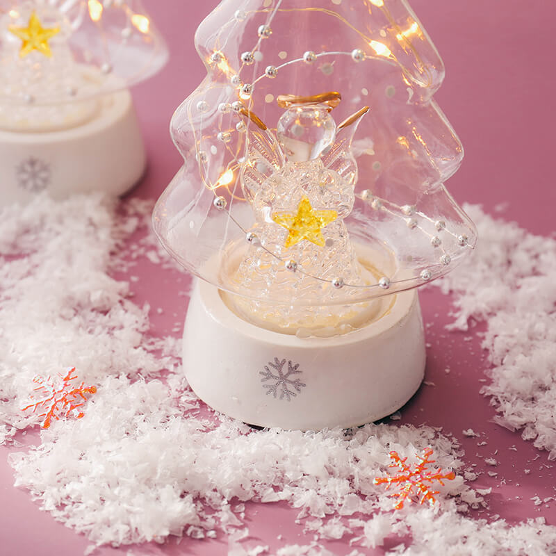 Glazen LED Kerstboom Lamp – Warm Licht Decoratie voor Thuis