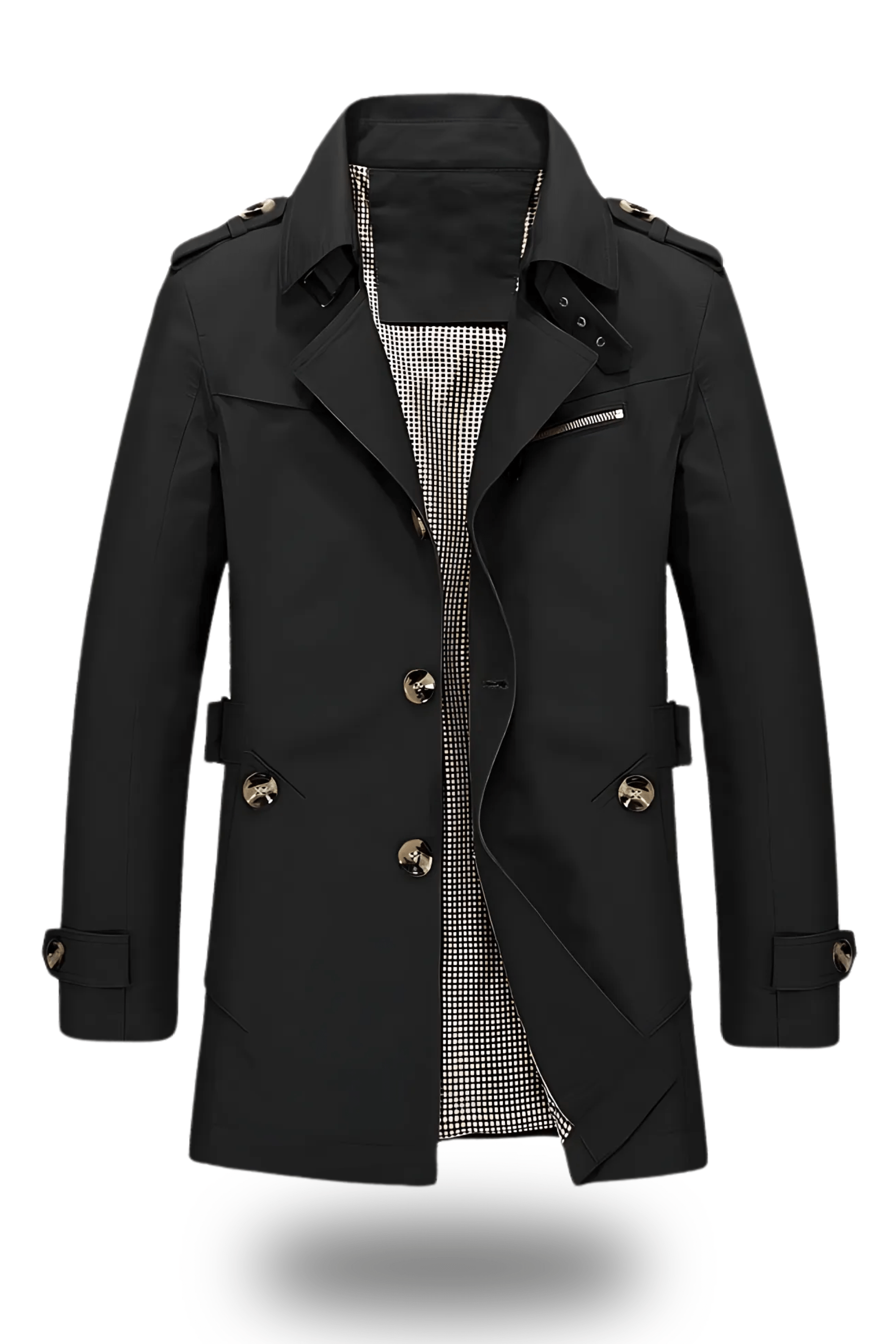 Trenchcoat met Omgeslagen Kraag en Klassieke Elegantie