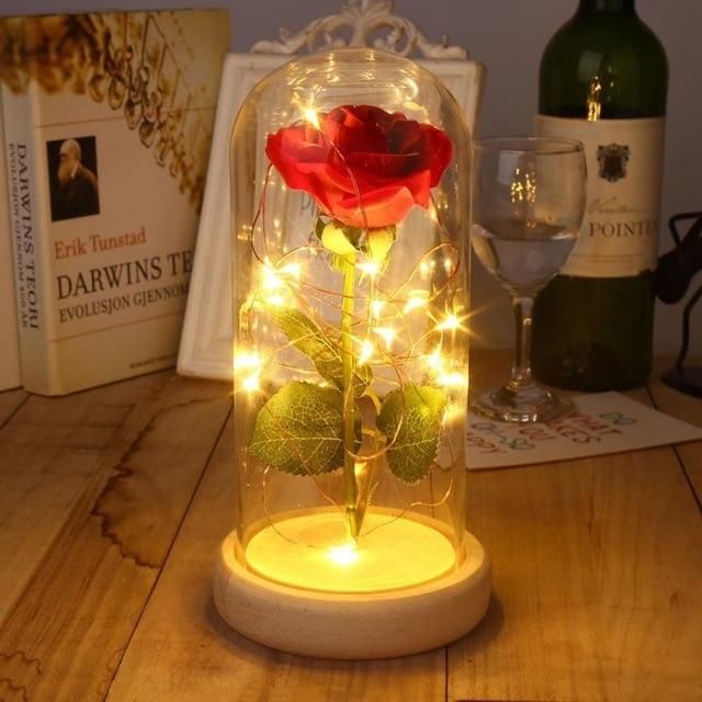 Ewige Roos met LED Licht - Romantisch Geschenk-mezamstore.nl