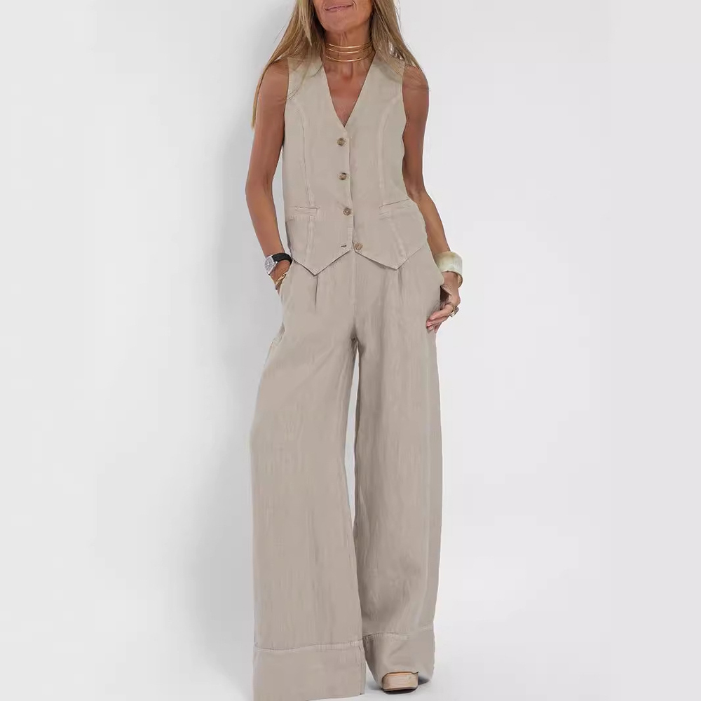 Tweedelige Zomerset Dames - Mouwloos Vest en Rechte Broek