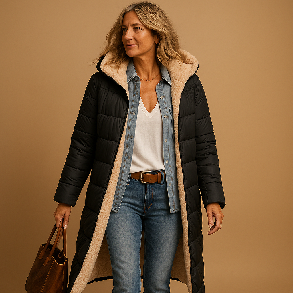 Lange Winterjas voor Dames met Comfortabele Pasvorm en Tijdloos Design
