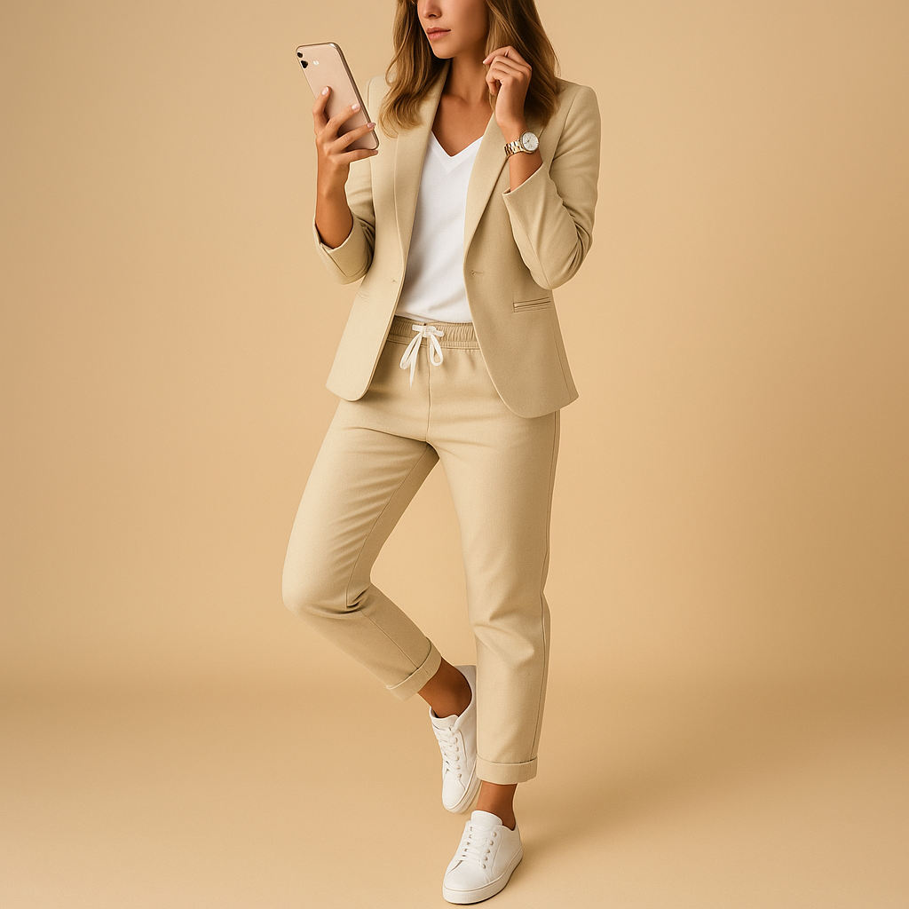 Dames Blazer en Broek Set voor Werk en Formele Gelegenheden