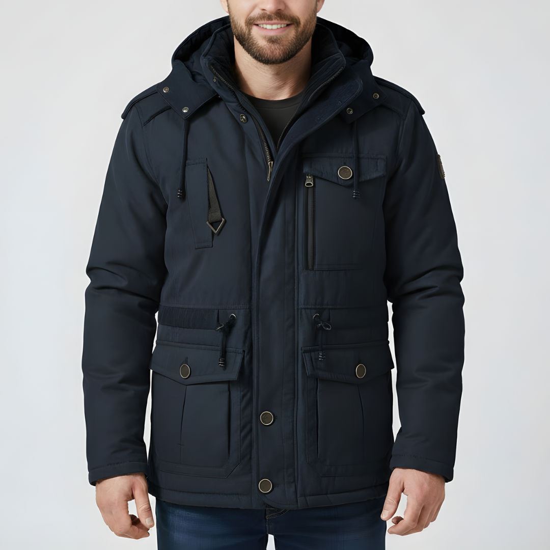 Heren Winterjas met Capuchon – Warm & Functioneel