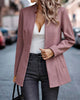 Dames Blazer – Tailored Fit – Herringbone Textuur – Kraagloos Design