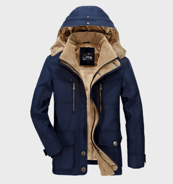 Heren Gewatteerde Winterparka met Capuchon – Warm & Winddicht