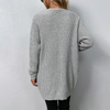 Lange damesvest met V-hals en zakken, ideaal voor herfst en winter
