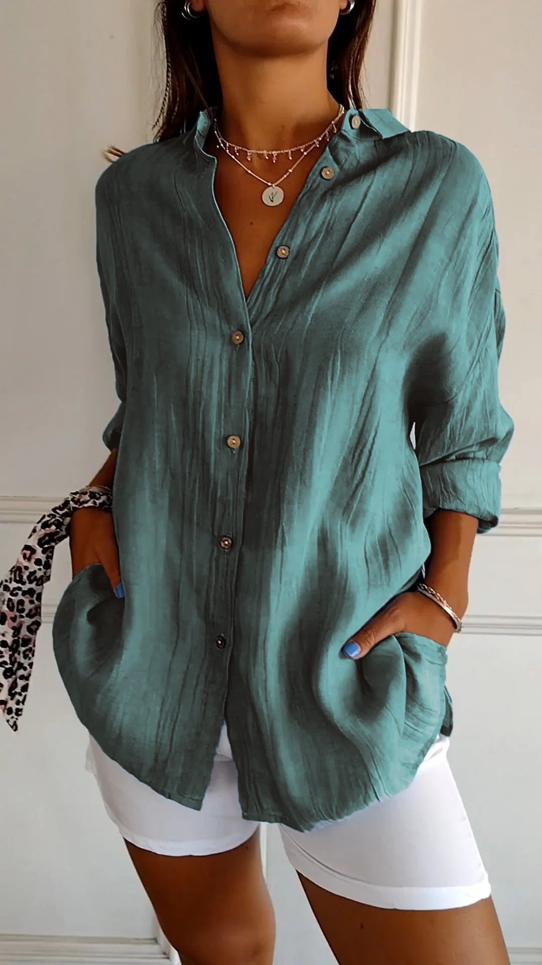 Elegant dames shirt met plooidetail en comfortabele pasvorm