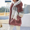 Oversized pluche fleece vest met rits en capuchon