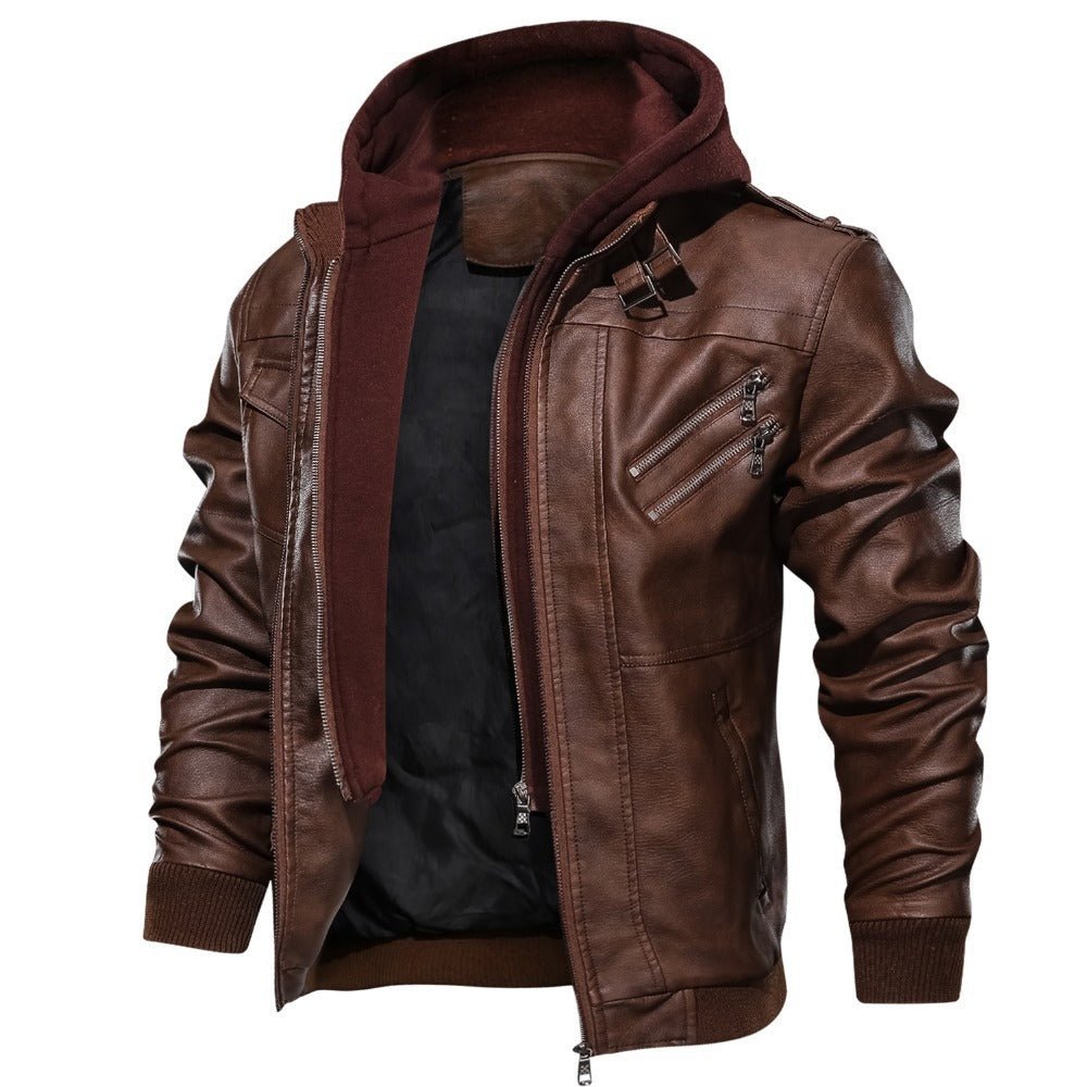 Herren Übergangsjacke mit Kapuze – Vintage Streetstyle Bikerlook