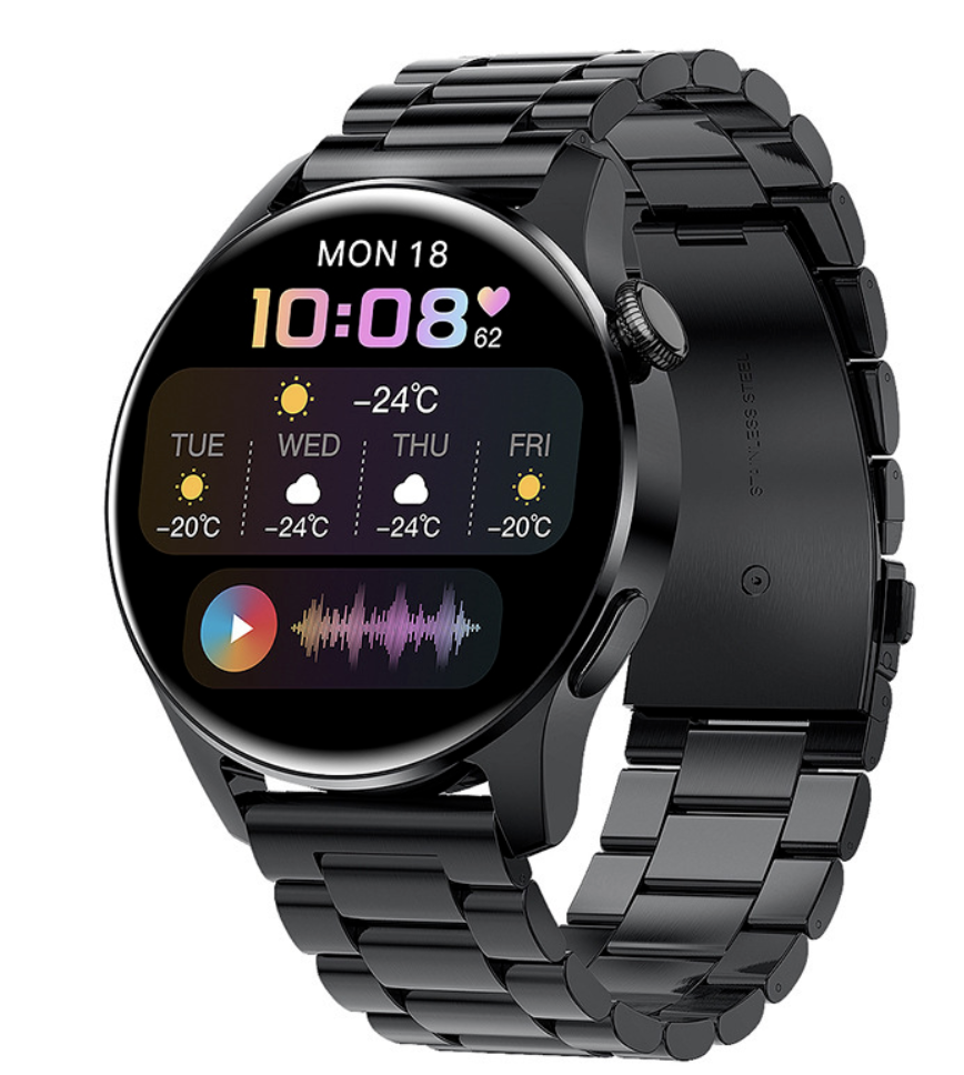 Klassieke Smartwatch met Hartslagmeter, Stappenteller, IP67, iOS/Android, Bluetooth