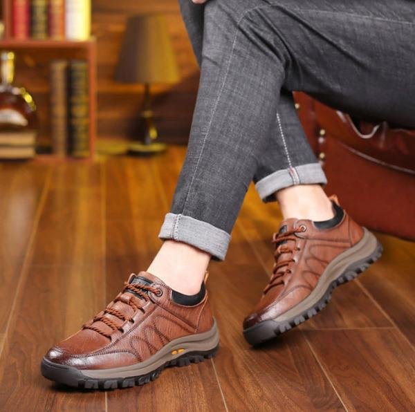 FlexStep - Comfortabele en Waterdichte Orthopedische Leren Schoenen voor Heren-mezamstore.nl